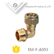 EM-F-A093 90 degree elbow brass male and compression connector pipe fitting